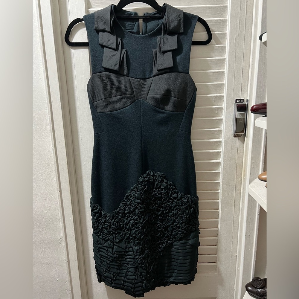 Yigal Azrouel Dark Green Sheath Dress